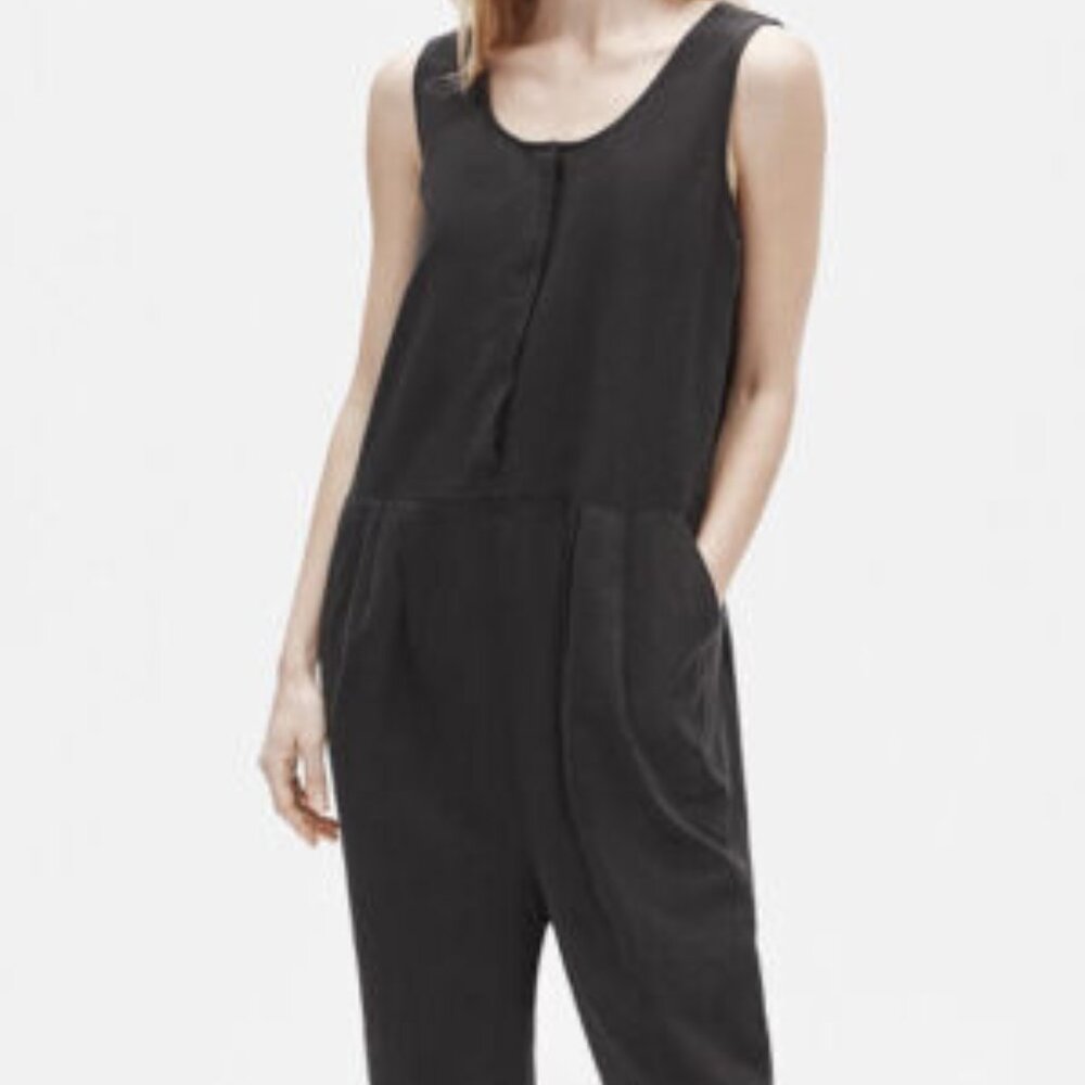 Eileen Fisher Organic Cotton Romper black, size S/M